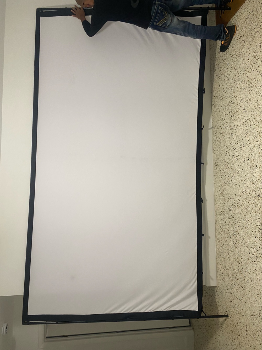 Portable White Projection Screen with Black Trim - Universal Home Theater